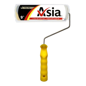 Lăn sơn Việt Mỹ Asia 9in 3 màu Vàng Trắng Xám cán Vàng Mã VAM