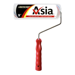 Lăn sơn Việt Mỹ Asia dài 9in sọc xanh đỏ cán đỏ Mã VAS1