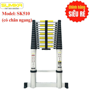 Thang nhôm rút gọn Sumika SK510 cao 5,1 mét chân ngang Thang nhôm rút gọn Sumika SK510 cao 5,1 mét chân ngang